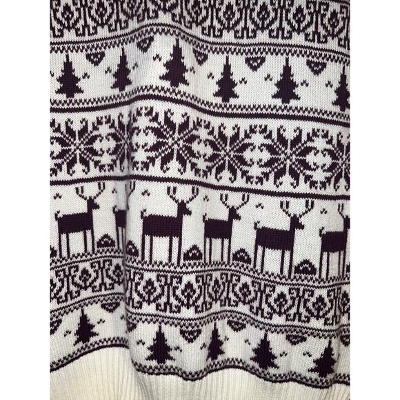 Anthropologie Shrinking Violet Reindeer Sweater Women's Large-Burgundy - Picture 10 of 10